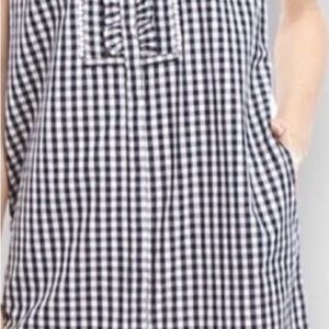 Crown & Ivy Navy and White gingham dress